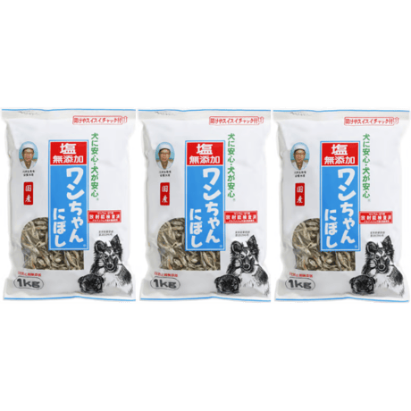 サカモト 塩無添加 犬用おやつ ワンちゃんにぼし お徳用 1kg×3袋