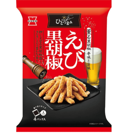 岩塚製菓 THEひとつまみ えびカリ 80g×3袋、えび黒胡椒 80g×3袋 2種詰め合わせ