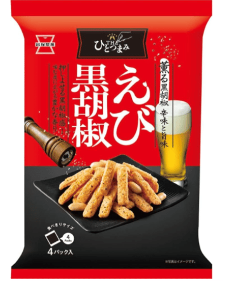 岩塚製菓 THEひとつまみ えびカリ 80g×3袋、えび黒胡椒 80g×3袋 2種詰め合わせ