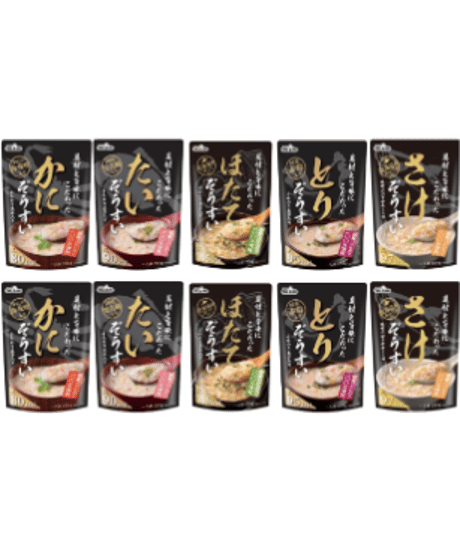 テーブルランド レトルト 雑炊 具材と旨みにこだわった 雑炊５種10袋（かに雑炊、ほたて雑炊、とり雑炊、たい雑炊、さけ雑炊）