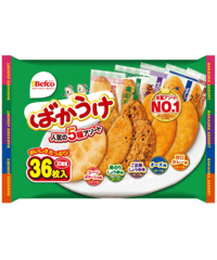 栗山米菓 ばかうけ4種アソート36枚×4袋