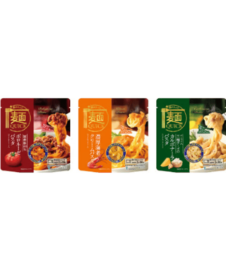 テーブルストック レンジで温めるだけ 麺とソース一体型の本格麺［麺QUICK］ ボロネーゼ 、海老クリーム、 カルボナーラ 3種×各1（3食セット）