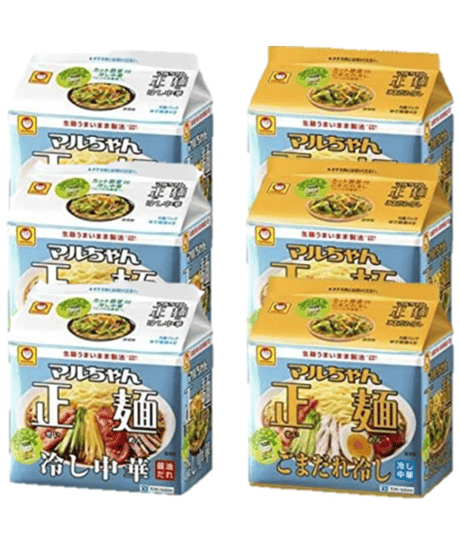 マルちゃん正麺 冷し中華 醤油だれ5食パック,ごまだれ冷し5食パック 各3個計6個