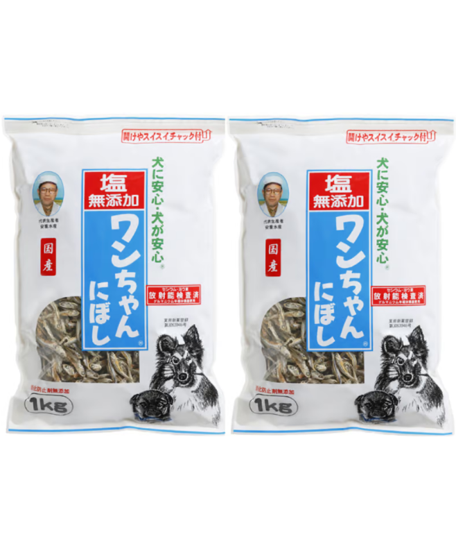 サカモト 塩無添加 犬用おやつ ワンちゃんにぼし お徳用 1kg×2袋