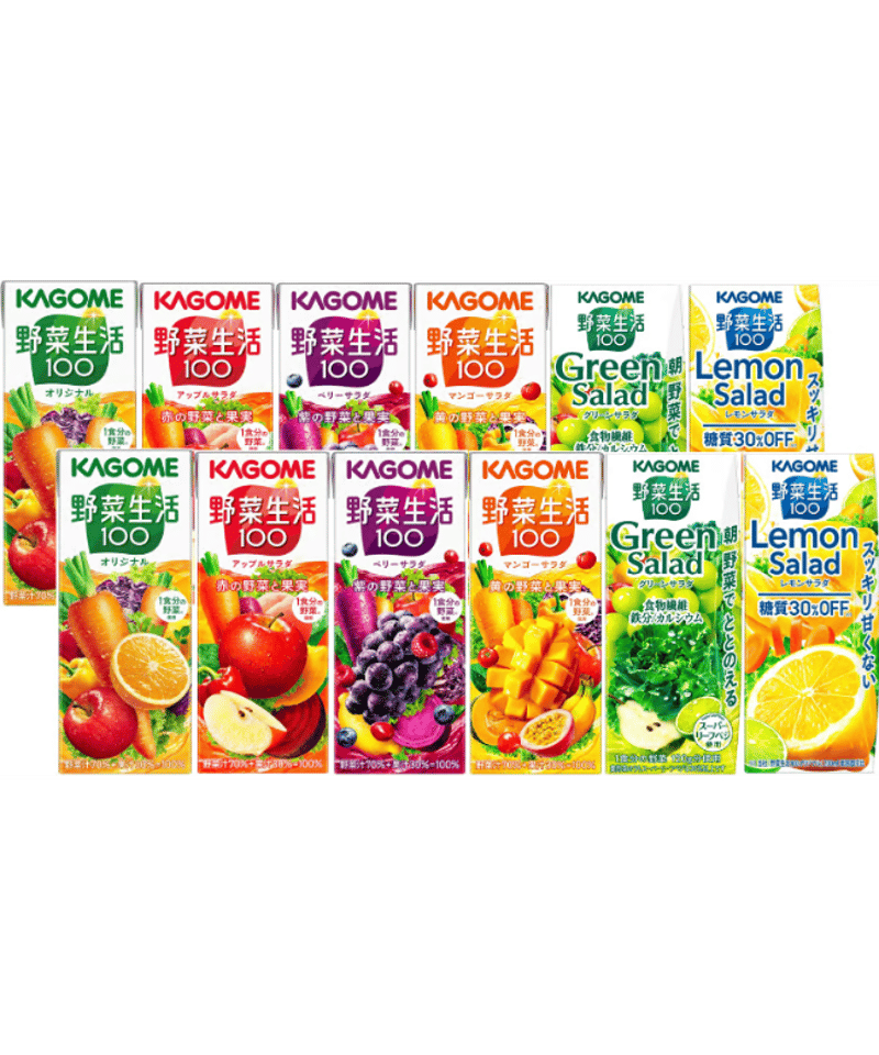 カゴメ 野菜生活100 野菜ジュース 6種アソートセット 200ml×12本 カゴメ 野菜生活100 野菜ジュース 6種アソートセット 200ml×12本