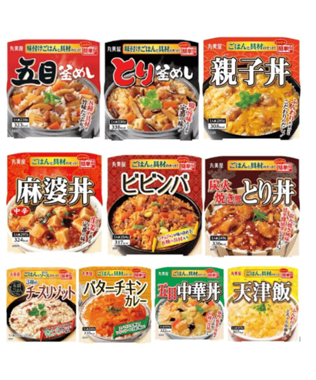 丸美屋 ごはん付きシリーズ 10食セット (五目釜めし、とり釜めし、親子丼、ビビンバ、炭火焼風とり丼、チーズリゾット、バターチキンカレー、麻婆丼、、五目中華丼、天津飯）