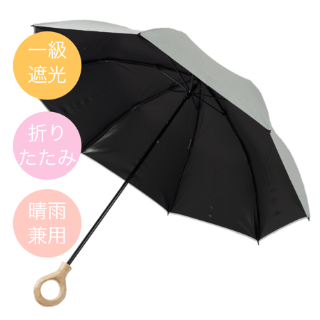 日傘「オーガニック シェード」ブルー色　晴雨兼用　日本製　50cm8本骨