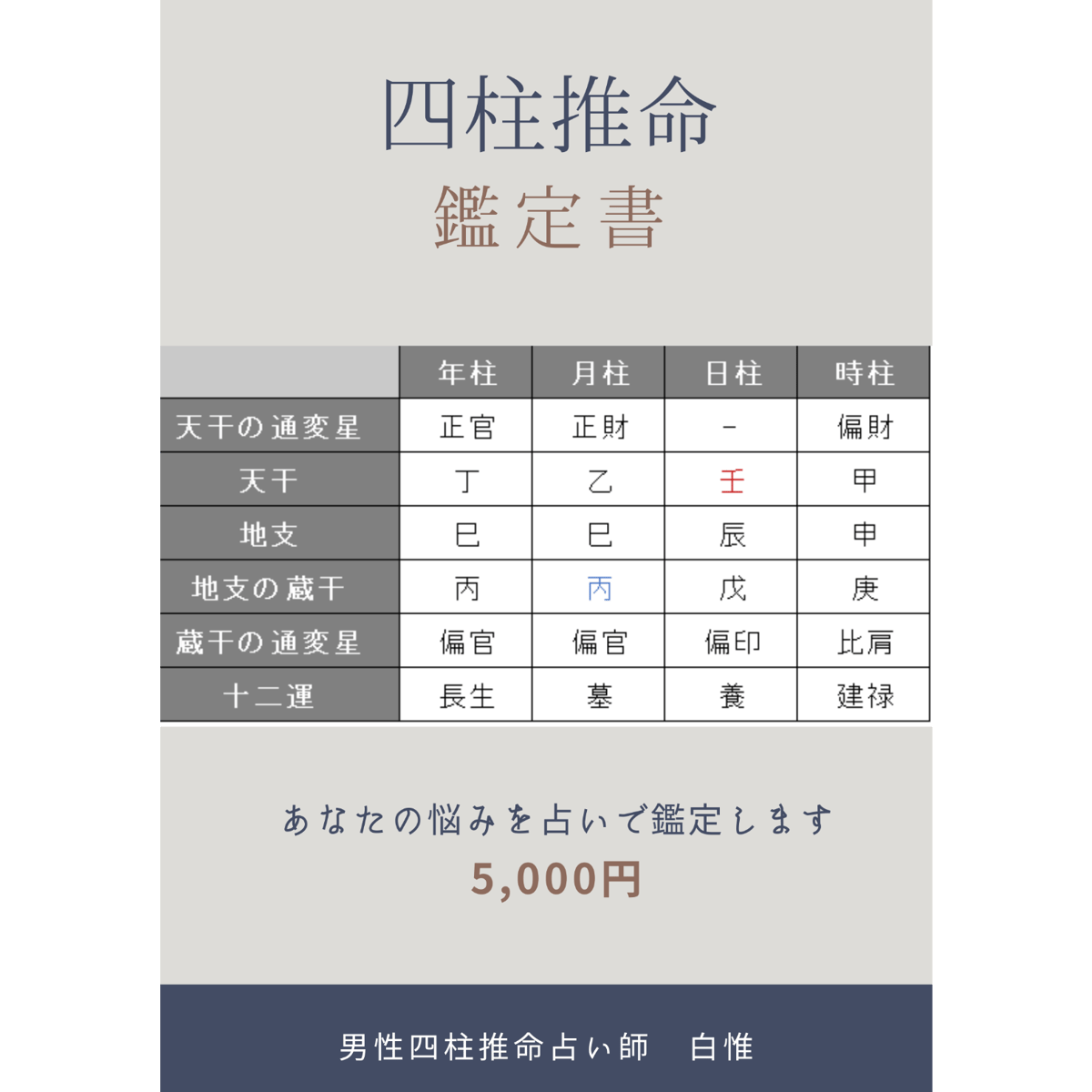 四柱推命 鑑定書(※初回ご注文)