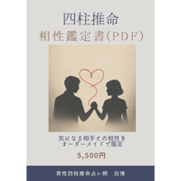 四柱推命 相性鑑定書（PDF）｜相性・転換点（タイミング）・うまくいくコツ