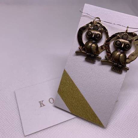 【売り切れ】歯車と水風船ビーズの金古美イヤリング 売り切れ】歯車と水風船ビーズの金古美イヤリング