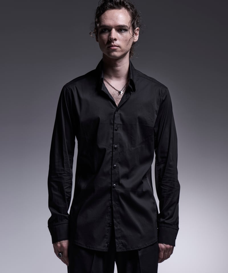 Silky Loan Side Rib Shirt (BK) | DETRUIRE
