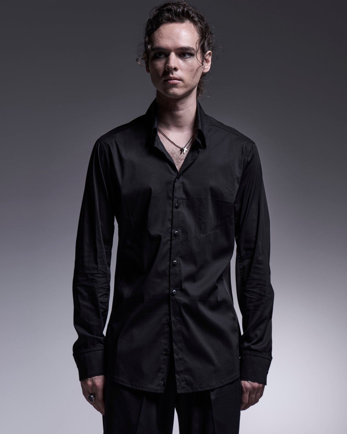 Silky Loan Side Rib Shirt (BK) | DETRUIRE