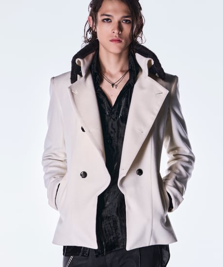 Beaver Fur Napoleon Jacket -White