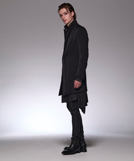 Suede Satin Triming Peacked Jacket