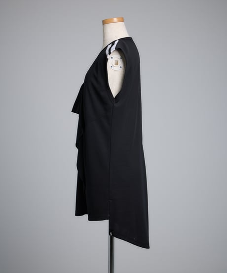 Frill French Sleeve T-Shirt (Black)