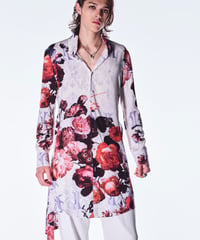 Goth Flora Flare ShirtーWhite