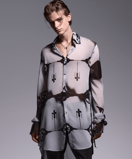 Decorative YOURYU	Gather Sleeve Shirt