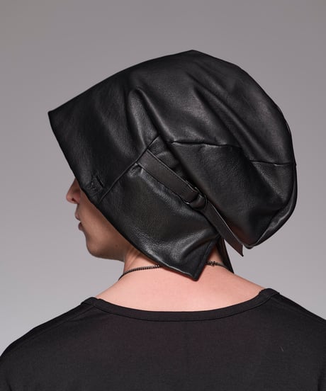 Stretch Leather Cap (BK)