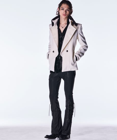 Beaver Fur Napoleon Jacket -White