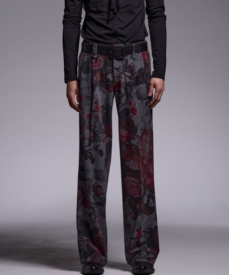 Gray Flora Gabardine Wide Slacks