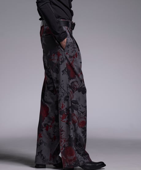 Gray Flora Gabardine Wide Slacks