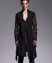 Mesh Dolman Sleeve Cardigan