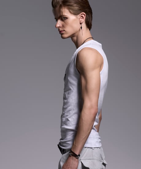 BEATENJIKU Henry Neck Tank Top (White)