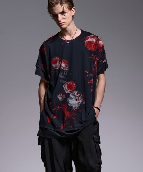 Flora Mesh Crew Neck Layered-T