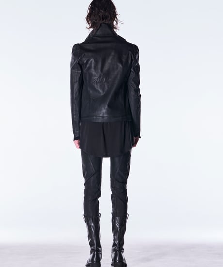Combination Denim Coating Curve Pants