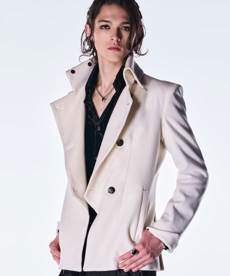 Beaver Fur Napoleon Jacket -White