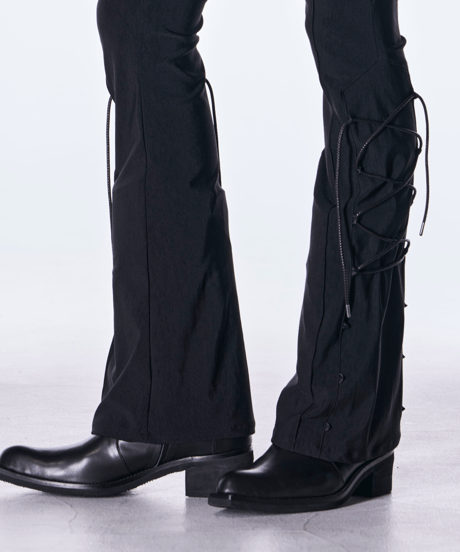 High Tension Jersey Lace Up Flare Pants