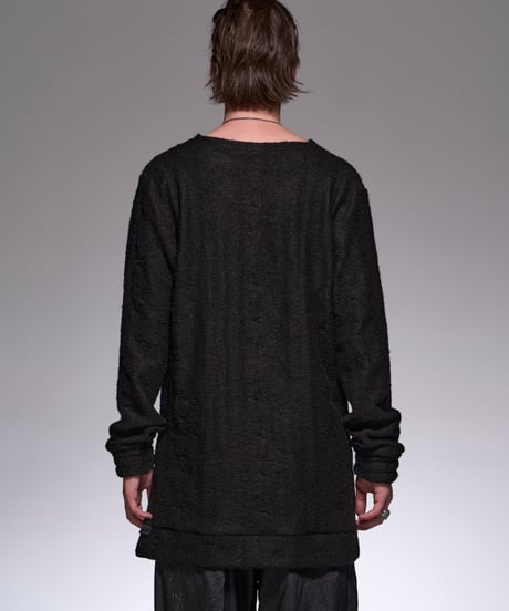 Damage Border PullOver (Black×Black)
