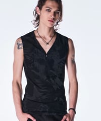 Opal Mesh Henry Neck Tank Top