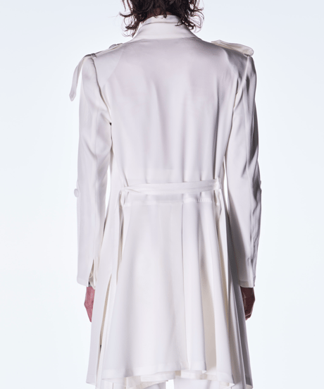 Back Satin Goth Flare Jacket Ⅱ-White