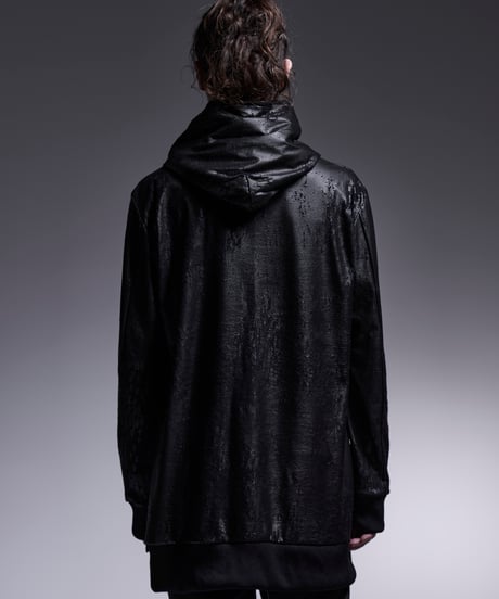 Cross Dot Fleece Loose Hoodie