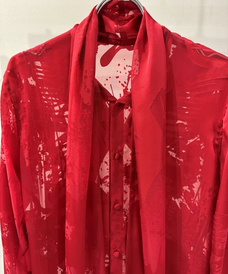 Shadow Butterfly Opal Stoal Flare Shirt (RED)
