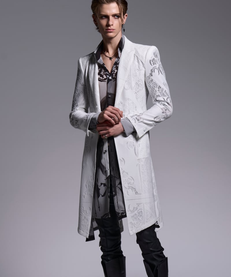 CROSS-Lace Flare Jacket (WH) | DETRUIRE