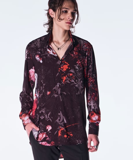 Goth Flora Shirt-Black