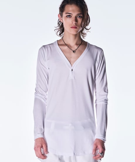BEATENJIKU Henry Neck-T-Shirt-White