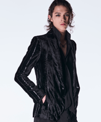 TOGE Velvet Peaked Jacket-Black