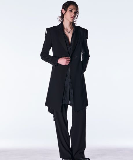 Back Satin Wide Slacks-Black