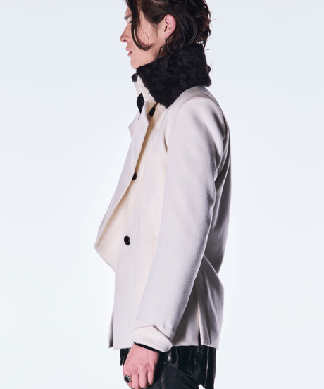Beaver Fur Napoleon Jacket -White