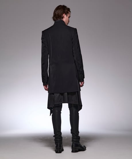Suede Satin Triming Peacked Jacket