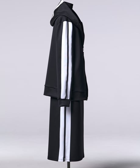 Eco Jersey Side Zipp Skirt (BK×WH)