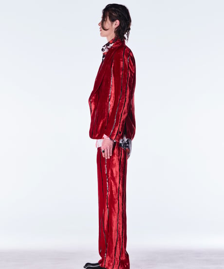 TOGE Velvet Peaked Jacket-Red