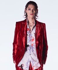 TOGE Velvet Peaked Jacket-Red