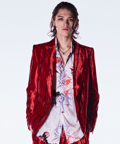 TOGE Velvet Peaked Jacket-Red