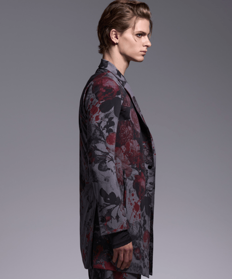 Gray Flora Gabardine Long Jacket