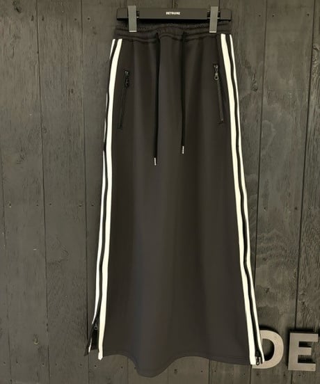 Eco Jersey Side Zipp Skirt (BK×WH)