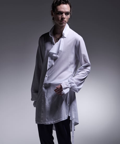 CHIRIMEN Sharring Frill Shirt（WH)